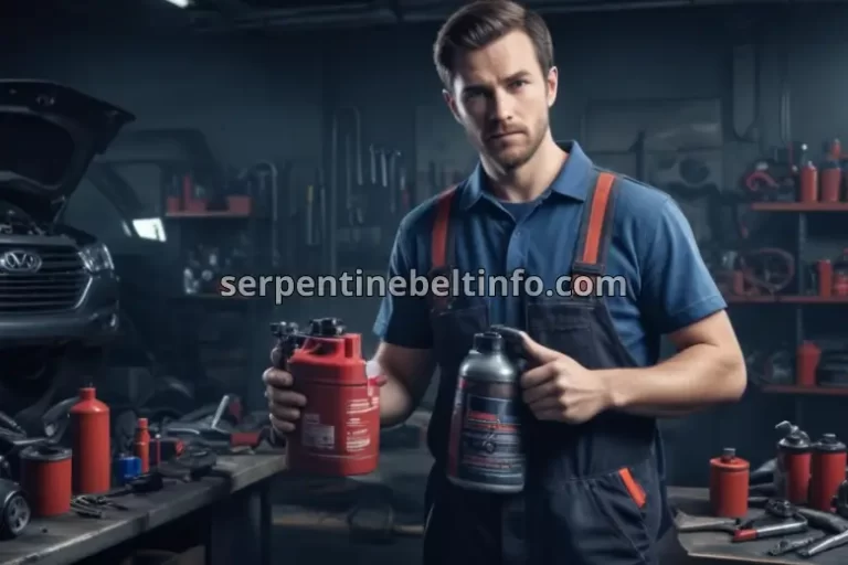 brake-cleaner-on-serpentine-belt